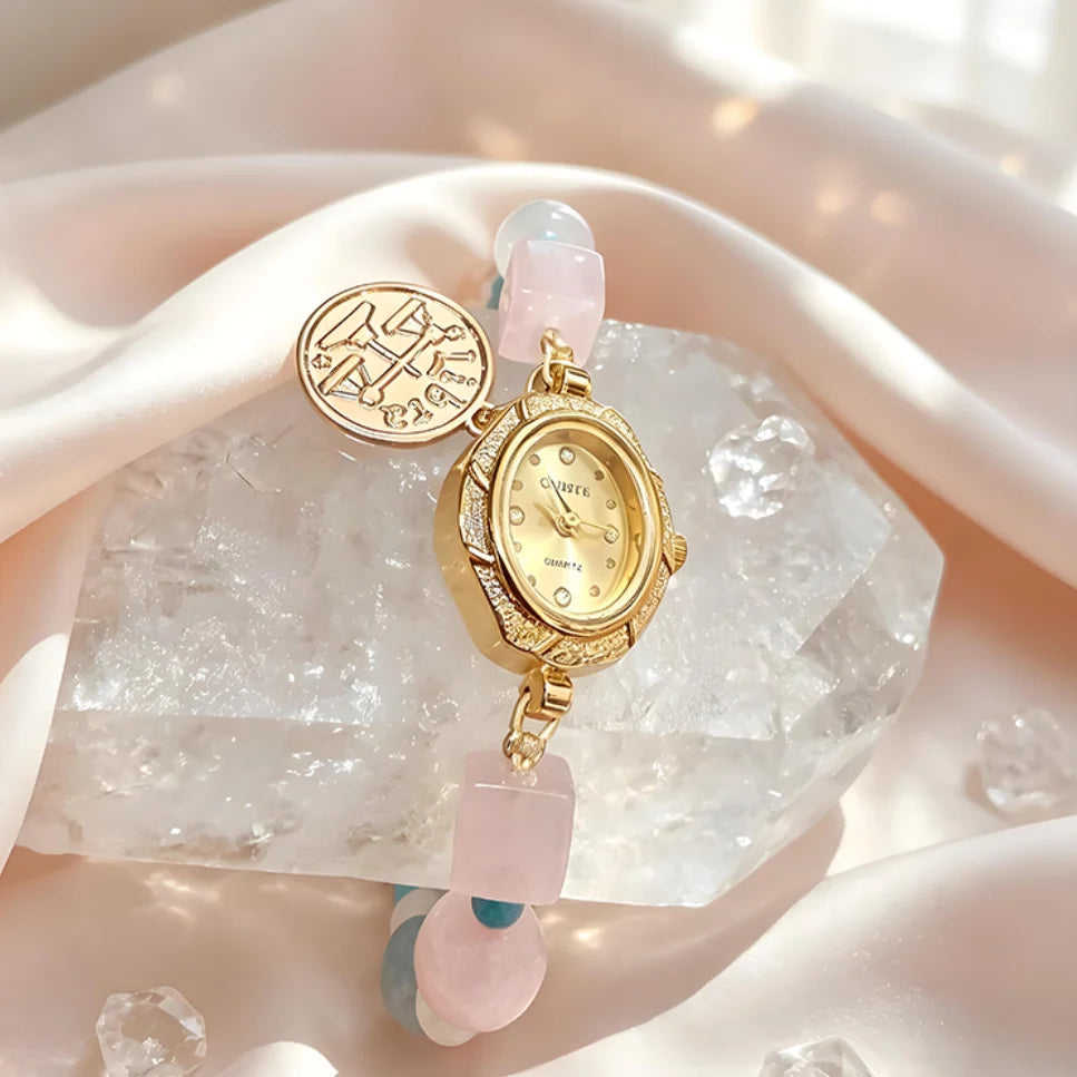 Libra Rose Quartz & Aquamarine Energy Watch