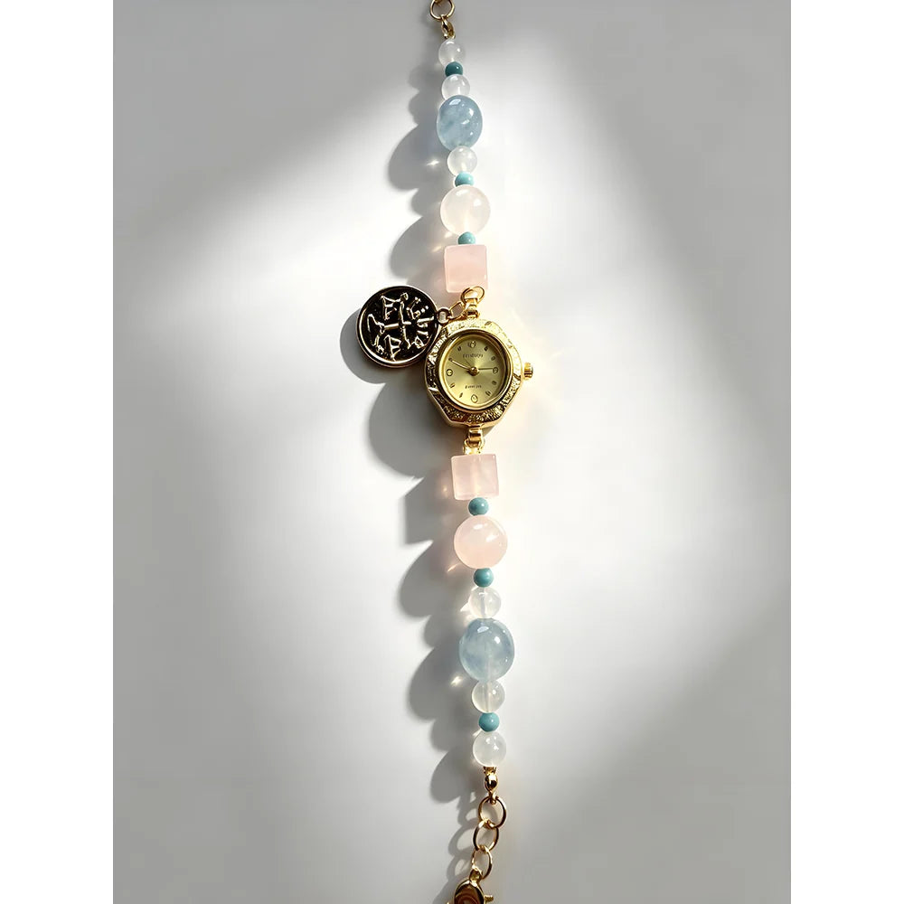 Libra Rose Quartz & Aquamarine Energy Watch