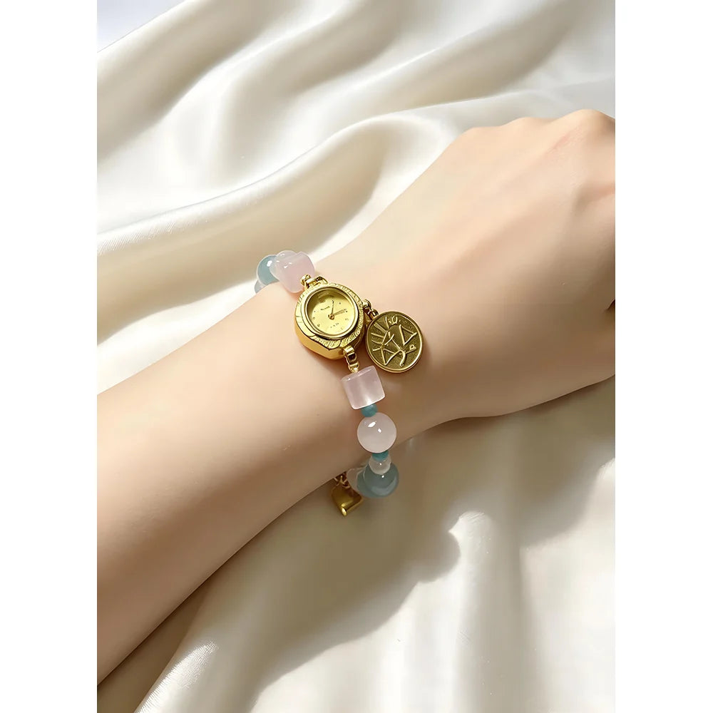Libra Rose Quartz & Aquamarine Energy Watch